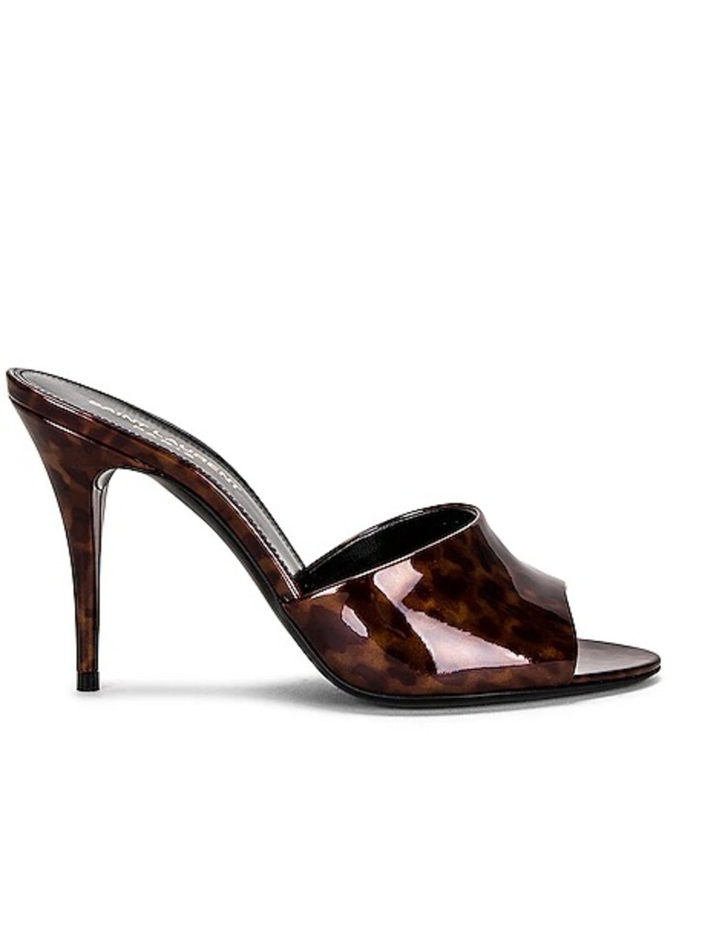 Saint Laurent LA 16 Patent Tortoiseshell High Heels Slide - Brown YSL 38